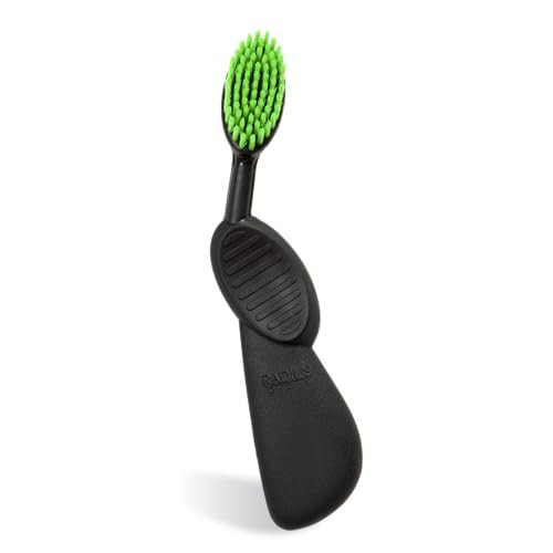 RADIUS Toothbrush, Flex Brush, Soft Bristles, Right Handed, Black Brush with Green Bristels, BPA Free & ADA Accepted, Pack of 1