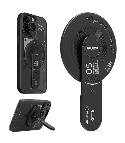 Aulumu for MagSafe Stand Grip | Removable 360° Adjustable Phone Kickstand with Box Opener | Compatible with MagSafe for iPhone 16/15/14/13/12 Series