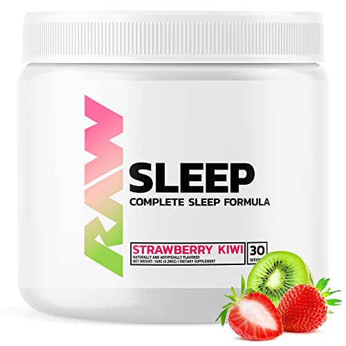 RAW Natural Sleep Aid Supplement - Relaxation Enhancer & Mood Support with Melatonin, Magnesium, Zinc, L-Tryptophan & Lemon Balm Extract to Relax & C
