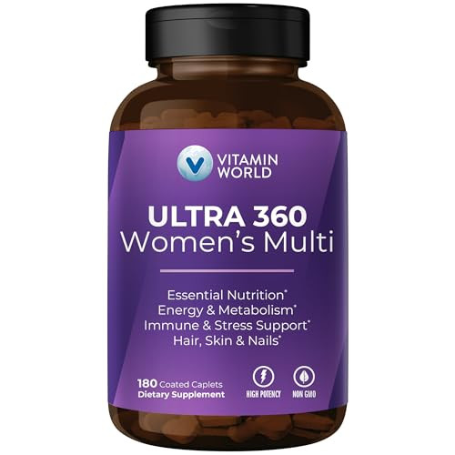 Vitamin World Ultra 360 Multivitamin for Women, Women's Multivitamin with Herbs & Collagen for Hair, Skin & Nails, Supplement with Iron, Vitamin A, B