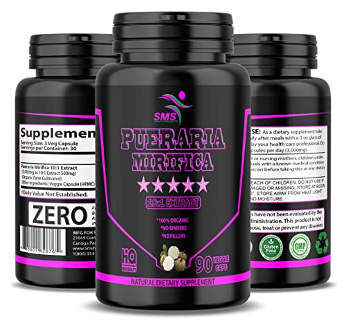 Pueraria Mirifica Pills - 1,500mg Per Servings (10:1 Extract) High Potency, Veggie Capsules, Imported from Thailand, 90 Capsules