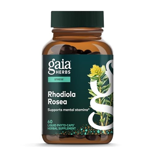 Gaia Herbs Rhodiola Rosea - Stress Support Supplement Traditionally for Supporting Healthy Stamina & Endurance - with Siberian Rhodiola Root Extract*