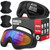 OXG 2 Pack Motorcycle Goggles with 2 Neck Gaiters, UV400 Protection Dirt Bike Motocross ATV Skiing Goggles (Grey+Multicolor)