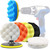 6 Inch Car Polishing & Buffing Sponge Pads Kit Wool Bonnet Pads for Household Electric Drill and Auto Polisher with 8mm M14 Drill Adapter for Washing