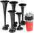 DriSentri 5pcs 125dB Black Trumpet Musical Dixie Car Duke of Hazzard with Compressor 12V Car Air Horn