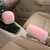 OGLAND Fuzzy Sheepskin Gear Shift Knob Cover| Cute Pink Car Shifter Cover for Women & Men | Protects Hands from Extreme Temperatures | Handle Level S