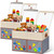 LVGOATH 2 Pack Large Toy Storage Box with Clear Lids Collapsible Toy Organizer Chest with Adjustable Dividers Kids Storage Bin Basket for Boys Girls
