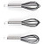 Hair Color Whisk Set - 3 Silicone Mixers with Stainless Steel Handles - Hair Dye Whisks for Blending Color in Salon or Home Use - Professional Hair C