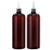 Segbeauty 16.9oz Amber Squeeze Bottles, 2 Packs 500ml Refillable Hair Dye Applicator Bottles with Twist Top Cap Tip, PET Brown Colored Angled Tip Pla