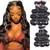Body Wave Bundles Human Hair 16 18 20 Inch Unprocessed Brazilian Weave Bundles Human Hair 3 Bundles Deals Yuyongtai 1B Color Body Wave Virgin Hair Ex
