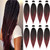 Pre-stretched Braiding Hair Extension Ombre Black to Burgundy Professional Crochet Braiding Hair 20 Inch 8 Packs Hot Water Setting Perm Yaki Syntheti