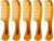 LBY Hair Comb, 5-Pack 16 cm(6.3"), Round Handle Comb Hair Care Comb, Plastic, Yellow
