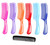 LUXXII - (6 Pack) 8" Colorful Styling Essentials Round Handle Comb Hair Combs and (1 Pack) 5" Favorict Pocket Comb (A)