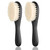 Shappy 2 Pieces Barber Fade Brush Men Beard Brush Neck Duster Cleaning Grooming Tool Soft Beard with Wooden Handle for Barber Hair Cutting Kits(Black