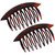 Parcelona French Wide Edge Tortoise Shell Brown Large 4 Celluloid Set of 2 Strong Grip Side Hair Combs for Women and Girls
