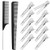 Patelai 50 Pcs Metal Hair Styling Clips No Crease Double Prong Hair Clips for Rollers with 2 Parting Comb Carbon Fiber Rat Tail Loc Combs for Women M
