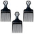 Luxxii (3 Pack) 6" Plastic Afro Pick Lift Hair Comb Detangle Wig Braid Hair Man Styling Comb (Black_A)