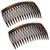 Parcelona French Glossy Shell Brown Celluloid 2 Pieces Good Grip Up do 16 Teeth Hair Side Combs -2.75 Inches (2 Pcs)