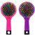Pack of 2 Rainbow Volume Brushes Detangling Hair Brushes Hair Curl Straight Magic Combs with Mirror (Pink & Purple)