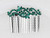 Faship Green Crystal Floral Hair Comb