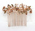 Faship Gorgeous Smoked Topaz Rhinestone Crystal Floral Hair Comb