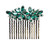 Faship Gorgeous Green Rhinestone Crystal Floral Hair Comb