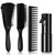 Hommtina 4pcs Detangling Brush Set Getting Shine and Makes Hair Smooth, Curly Hair Brush for Adult & Kids Wet or Dry Hair (3 PCS, Black+Black)