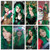 Bopocoko Long Green Wigs for Women St Patricks Day Green Wig with Bangs Curly Wavy Soft Synthetic Wig BU036D