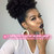 rosmile Afro Puff Drawstring Ponytail Extension for Black Women, Premium Black 1B# 80gram Short Synthetic Afro Puff Ponytail for Natural Hair,Clip On