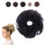 Juvabun Small Messy Bun - Black | Curly Wave Hair Scrunchie | Everyday Wear Fake Bun | Synthetic Hair Scrunchie