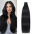 Aison Natural Black Tape in Hair Extensions Human Hair 18 Inches 40g 20 Pcs/Pack Tape ins Human Hair Extensions Silky Straight