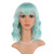 eNilecor Mint Green Wig with Air Bangs,14" Short Curly Wavy Bob Wig for Women,Shoulder Length Fun Wigs Synthetic Colorful Wigs for Daily Cosplay