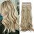 Daimeisy Classic Clip in Hair Extensions Light Blonde & Bleach Blonde 24" 220g Wavy Curly Long Adjustable Full Head Clip-In Hair Extensions