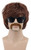 VGbeaty 60s 70s 80s Mens Disco Brown Short Rocker Singer Star Wig with Mustache Hippie Halloween Cosplay Party