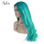 sylvia 24' Blue Mixed Green Wig for Women Long Natural Straight Curly Wavy Hair Wig Synthetic Lace Front Wigs Middle Parting 180% Density Fiber Hair
