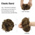FESHFEN Human Messy Buns - 100% Human Hair Bun Real Scrunchies Hair Pieces Ponytail Extensions Wavy Tousled Updo Chignon Hairpieces for Women, Brown