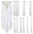 SWACC 7 Pcs Full Head Party Highlights Clip on in Hair Extensions For Women Colored Hair Streak Synthetic Hairpieces (22-Inch Straight, White)