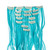 SWACC 7 Pcs Full Head Party Highlights Clip on in Hair Extensions For Women Colored Hair Streak Synthetic Hairpieces (20-Inch Curly, Teal Blue)
