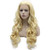MX angel Long Wavy 613 Blonde Hand Tied Synthetic Hair Lace Front Wig Natural
