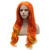 MX angel Long Colorful Orange Yellow Two Tone Heat Friendly Fiber Lace front Cosplay Party Wig