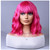 BERON Pink Women Wig Short Curly Wigs for Girls with Bangs Hot Pink Wavy Hair Wigs Colored Bob Shoulder Length Wig for Womens Girls Cosplay or Daily