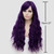 BERON Dark Purple Wigs Long Curly Wig with Side Bangs Wavy Women Purple Synthetic Wig Halloween Cosplay Party Daily Wear Wig (Dark Purple)