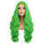 BERON Green Long Wigs for Women Girls Curly Wavy Wigs Light Colored Middle Part Heat Resistant Synthetic Wigs for Cosplay or Daily Use