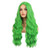 BERON Green Long Wigs for Women Girls Curly Wavy Wigs Light Colored Middle Part Heat Resistant Synthetic Wigs for Cosplay or Daily Use