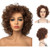 Wiginway Short Curly Synthetic Wigs Women Costume Wig Natural Looking, Auburn Mixed Wigs, 8 Inch(33T30)