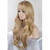 BERON 26 Inches Blonde Wig Long Wavy Wig Ash Blonde Wigs with Bangs for Women Gold Blonde Synthetic Wigs with Hairnet