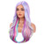 RightOn Rainbow Wig Long Curly Wig Multi-Color Wigs Charming Full Wigs for Cosplay Girls Party or Daily Use Hairnet Included