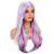 RightOn Rainbow Wig Long Curly Wig Multi-Color Wigs Charming Full Wigs for Cosplay Girls Party or Daily Use Hairnet Included