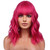 BERON 14 Inches Hot Pink Wig Short Curly Rose Pink Synthetic Wigs for Women Daily Party Hairnet Included