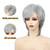 SEVENCOLORS Short Grey Wigs for Women Natural Layered Pixie Cut Wig with Bangs Synthetic Hair Short Silver Gray Wigs for Older White Women